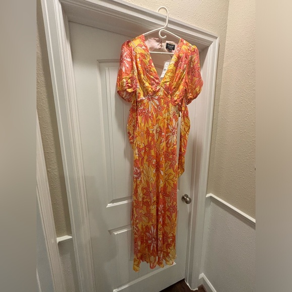 BNWT !! J. Crew Collection puff-sleeve cupro-blend maxi dress : sunset floral - Picture 7 of 9
